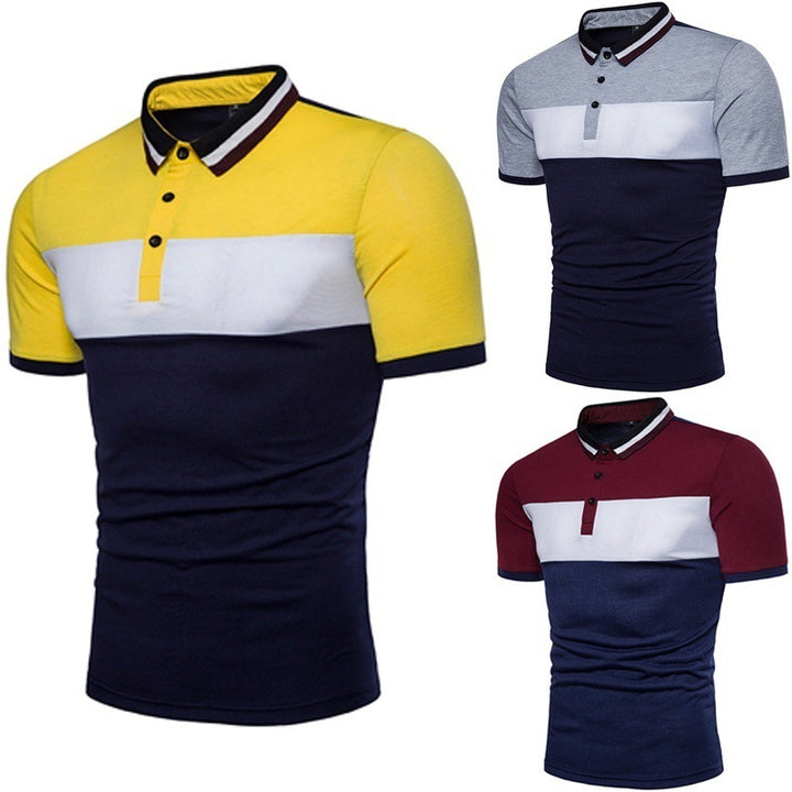 Men's polo shirt with modern block stripe design and high-quality cotton Lisslune