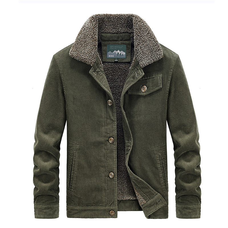Men's Insulated Denim Jacket with Soft Collar and Warm Fleece Lining Lisslune