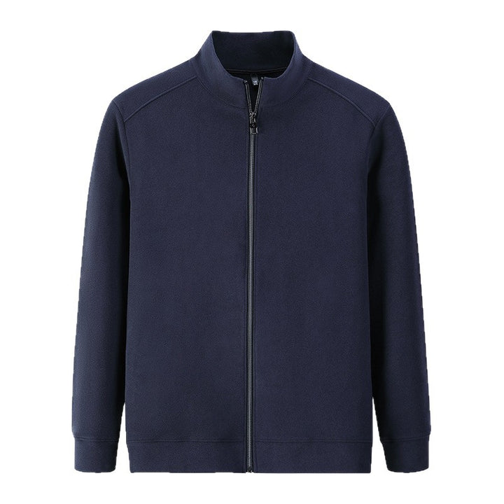 Men's Sporty Sweat Jacket with High Collar and Full Zip Lisslune