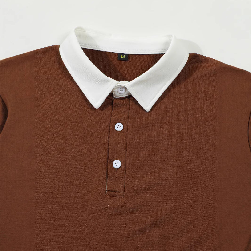 Men's long sleeve polo shirt with modern collar and comfortable fit Lisslune