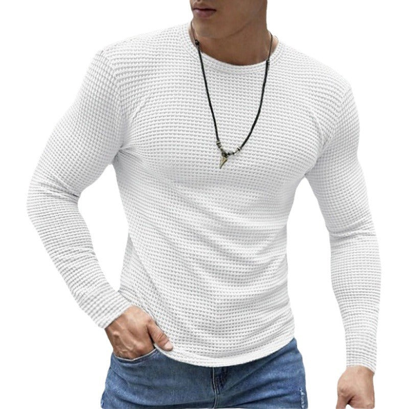 Men's Long Sleeve Shirt Made of Textured Fabric Lisslune