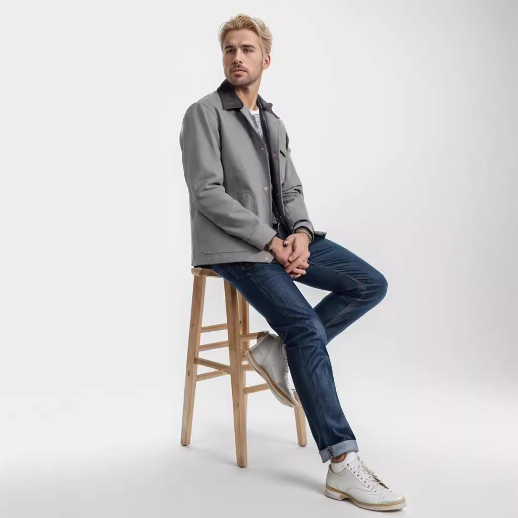 Men's casual cotton jacket in worker style Lisslune