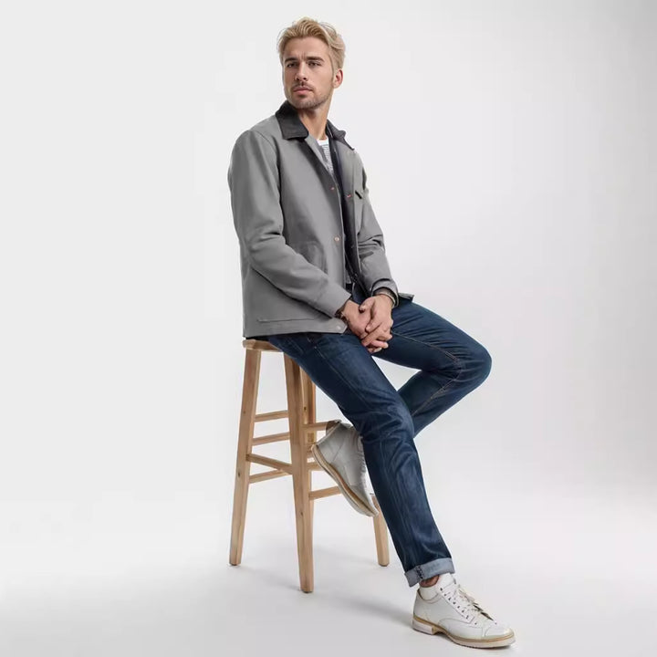 Men's casual cotton jacket in worker style Lisslune