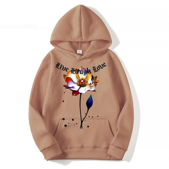 Women's Hoodie with Floral Artist Print Lisslune