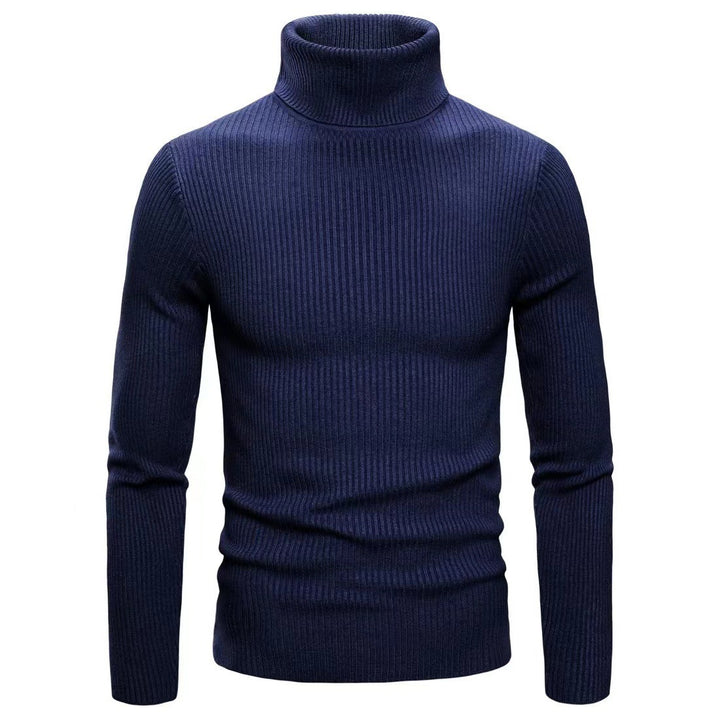 Men's high-quality turtleneck sweater made of fine rib knit Lisslune