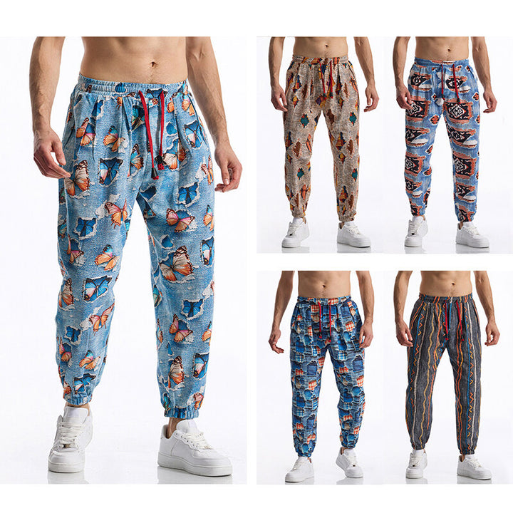 Men's casual sweatpants with trendy pattern Lisslune