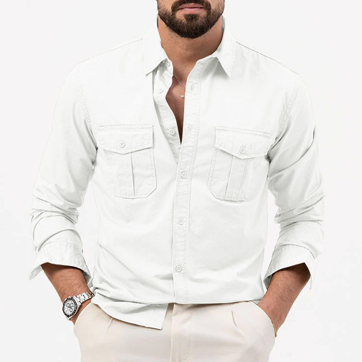 Men's long-sleeve shirt with practical chest pockets and modern cut Lisslune