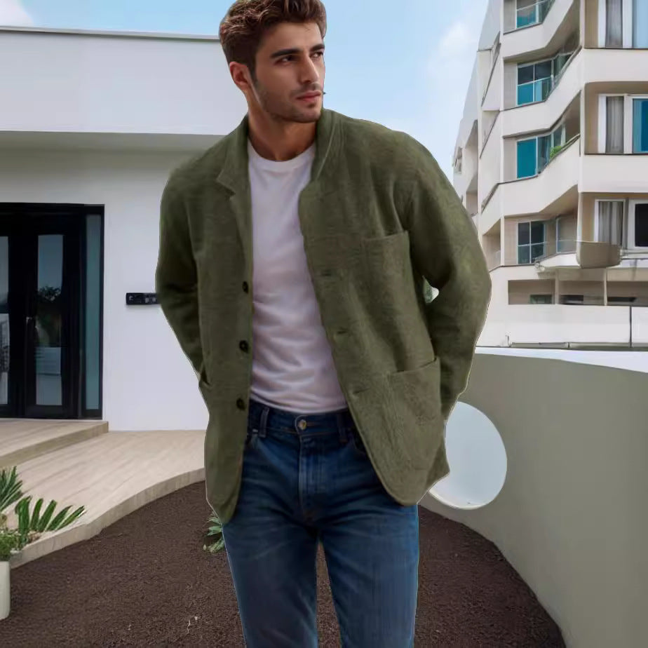 Men's transitional jacket made of high-quality material with a stylish collar and practical pockets Lisslune