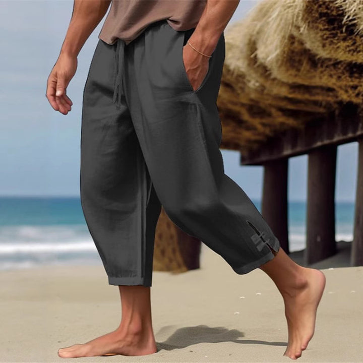 Men's Casual Beach Pants with Adjustable Waistband and Practical Side Pockets Lisslune
