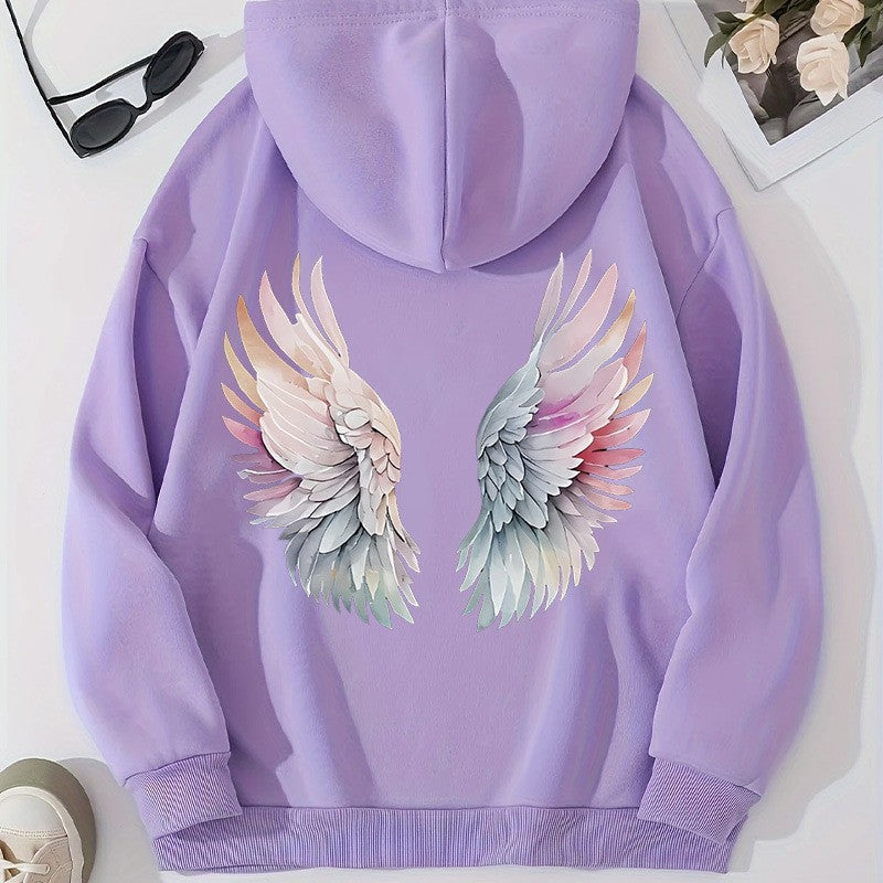 Women's hoodie with stylish angel wing design Lisslune