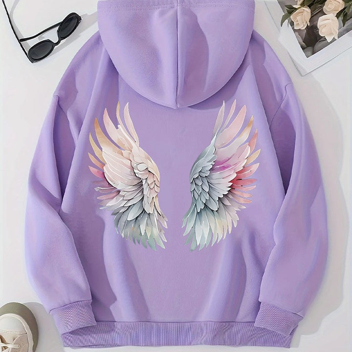 Women's hoodie with stylish angel wing design Lisslune