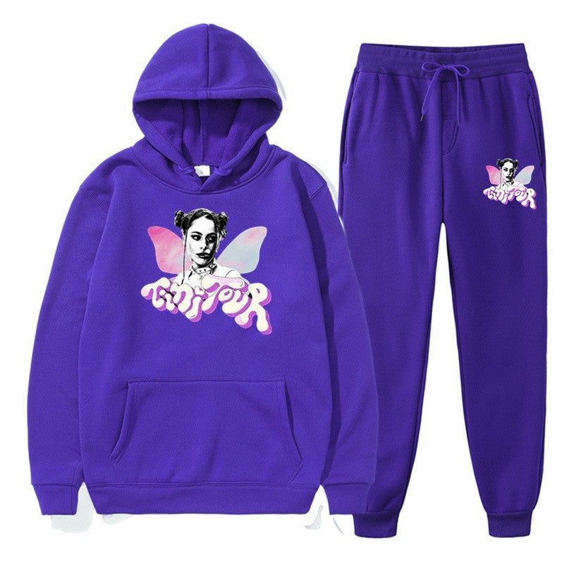 Women's sweatshirt and jogging pants set with creative graphic design Lisslune
