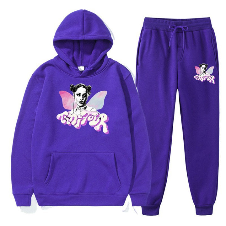 Women's sweatshirt and jogging pants set with creative graphic design Lisslune