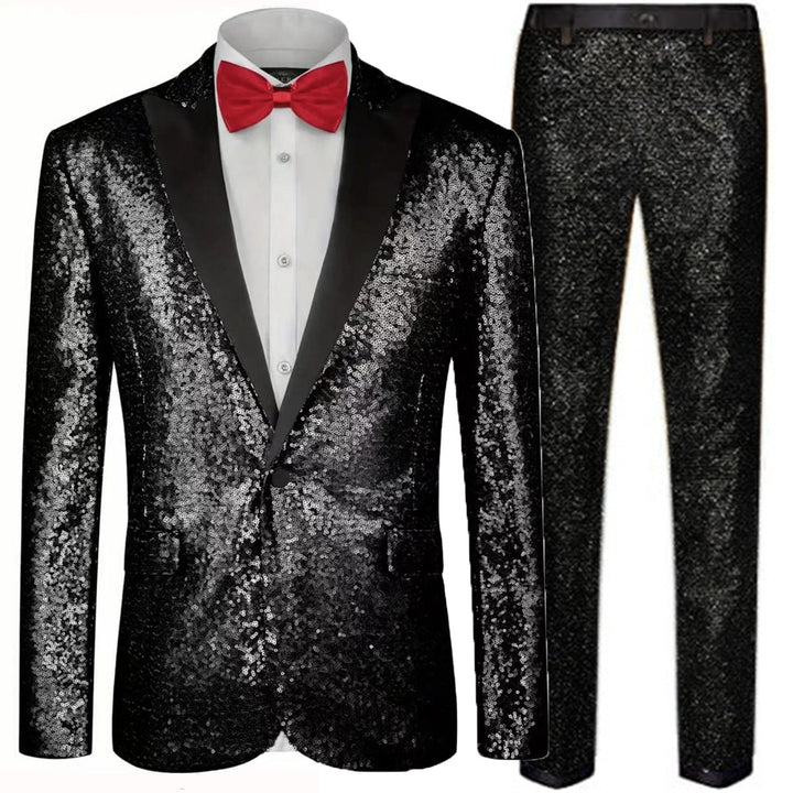 Men's Shimmering Sequin Suit Set Lisslune