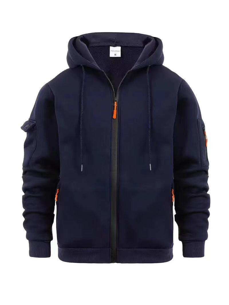 Men's functional hoodie jacket with practical zip pockets Lisslune