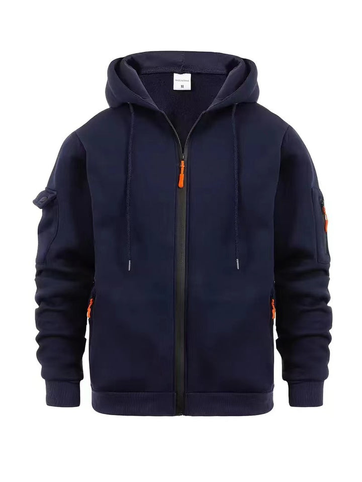 Men's functional hoodie jacket with practical zip pockets Lisslune