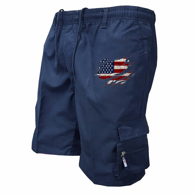 Men's cargo shorts with practical side pockets and elastic waistband Lisslune