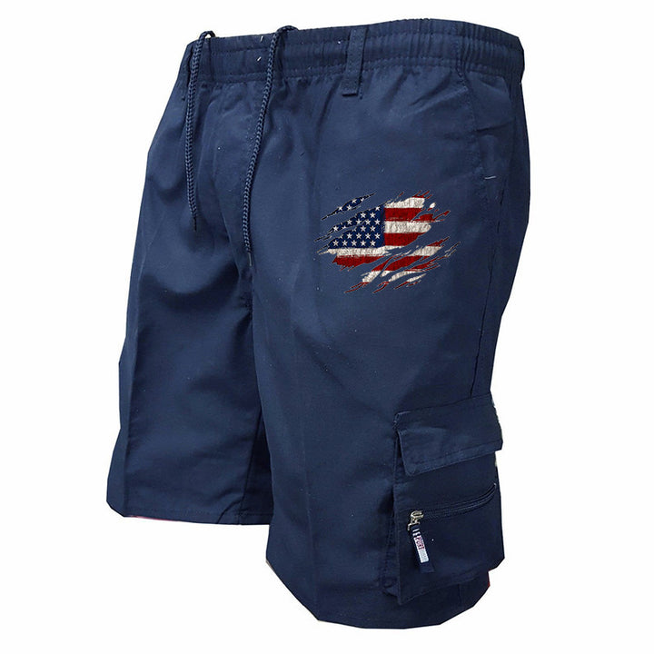 Men's cargo shorts with practical side pockets and elastic waistband Lisslune