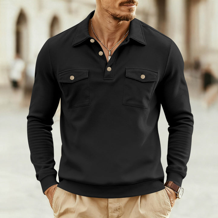Men's polo shirt with two practical chest pockets and modern cut Lisslune