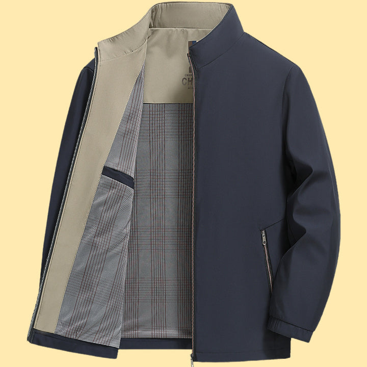 Men's elegant leisure jacket with stand-up collar Lisslune