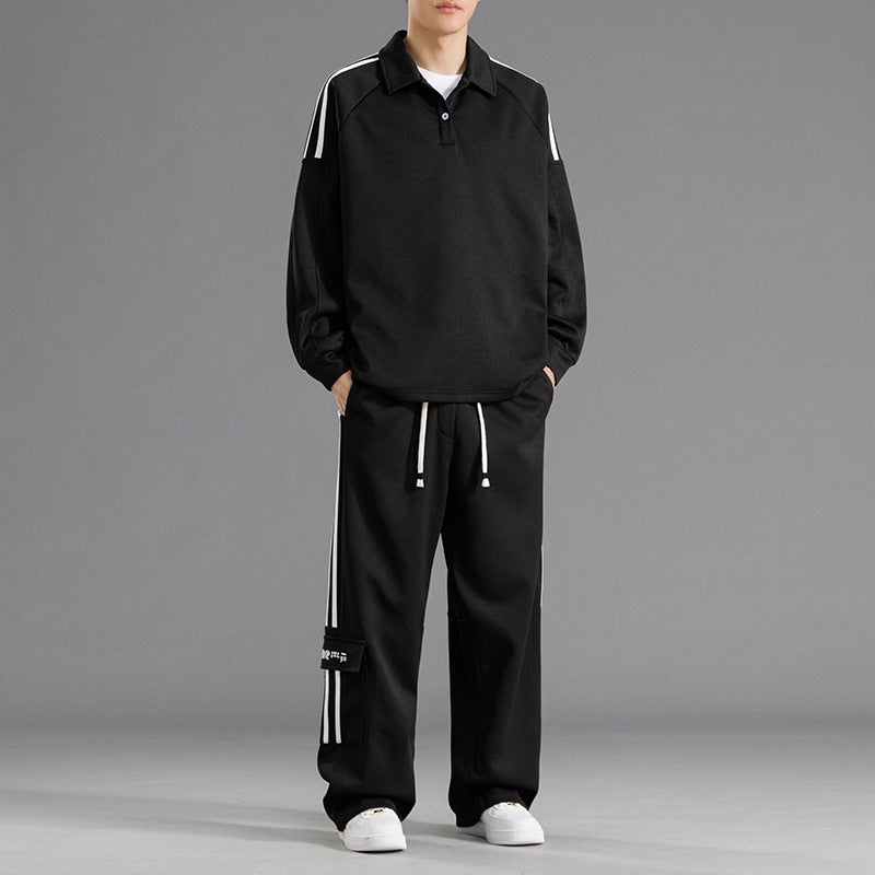 Men's sporty leisure set with high collar and practical pockets Lisslune
