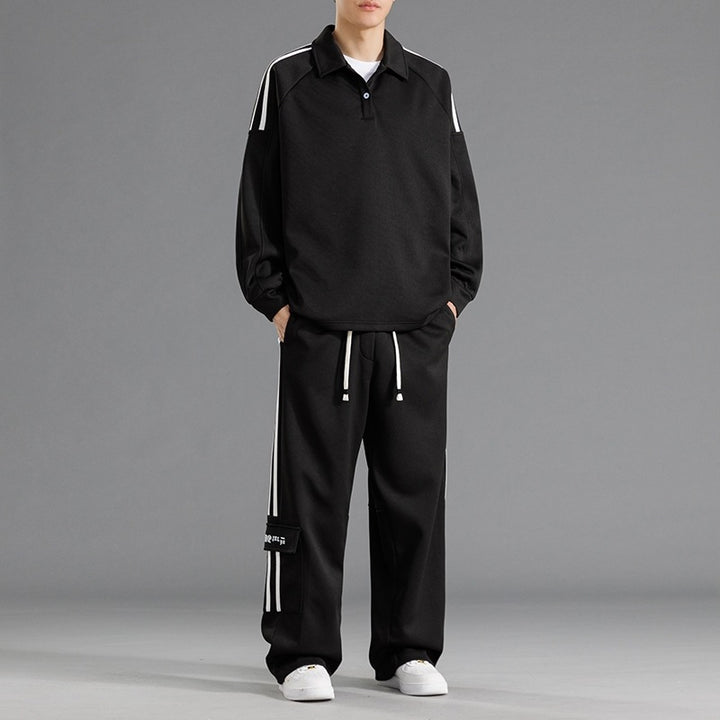 Men's sporty leisure set with high collar and practical pockets Lisslune