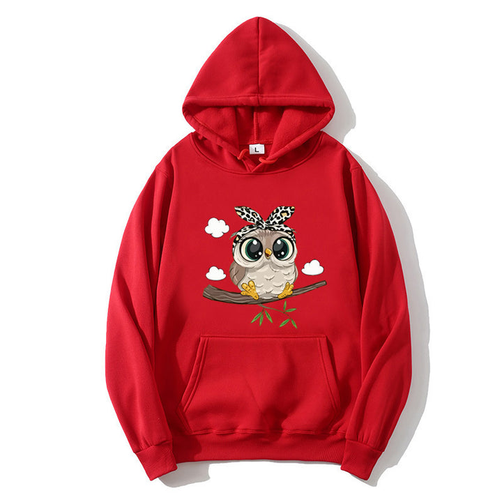 Women's hoodie with charming owl motif Lisslune