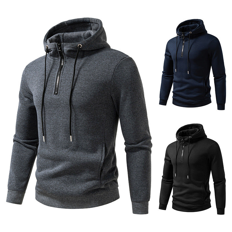Men's hooded sweatshirt with half-length zipper and modern cut Lisslune
