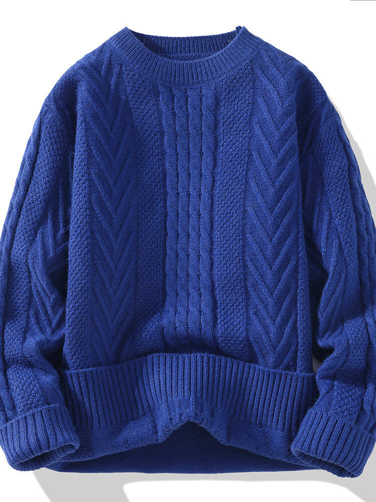Men's knitted sweater with modern cable and ribbed structures Lisslune