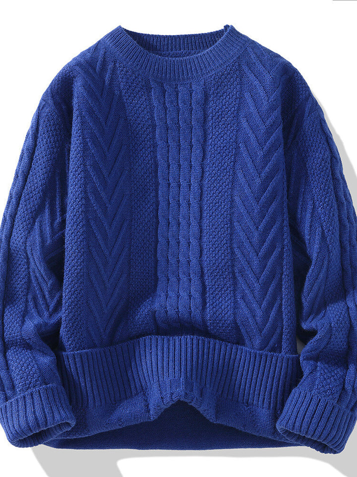 Men's knitted sweater with modern cable and ribbed structures Lisslune