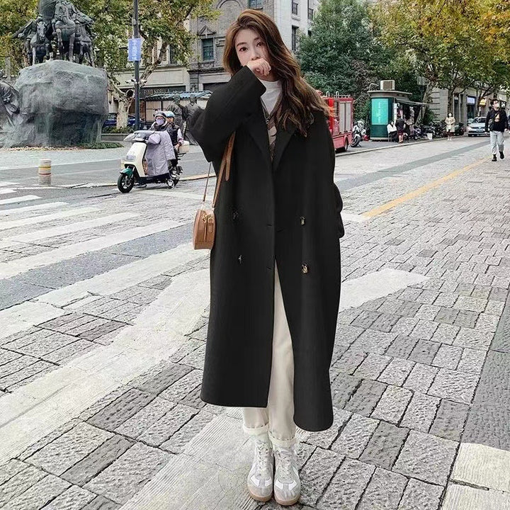 Women Elegant Double-Breasted Wool Coat Lisslune