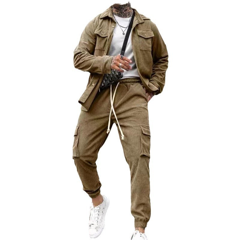 Men's stylish cargo pants with practical cut and casual jacket Lisslune