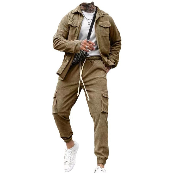 Men's stylish cargo pants with practical cut and casual jacket Lisslune