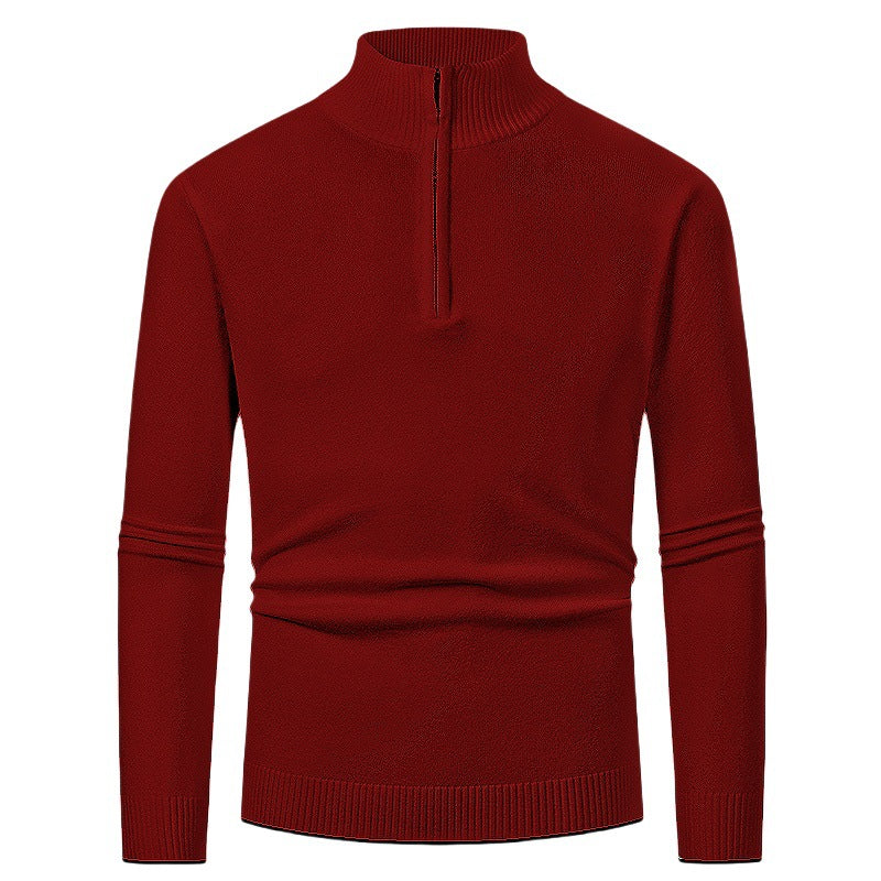 Men's pullover with high collar and zipper Lisslune