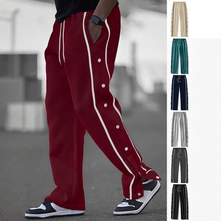 Men's sporty leisure pants with button details Lisslune