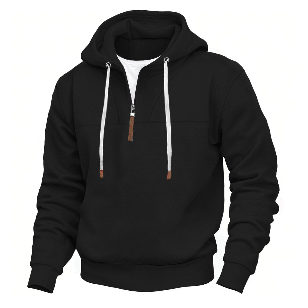 Men's sporty hoodie with half zip and elastic cuff Lisslune