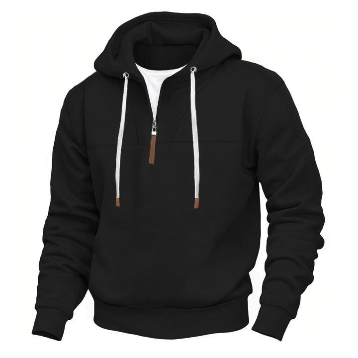 Men's sporty hoodie with half zip and elastic cuff Lisslune