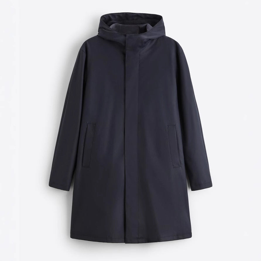 Men's raincoat with practical hood and longer cut Lisslune