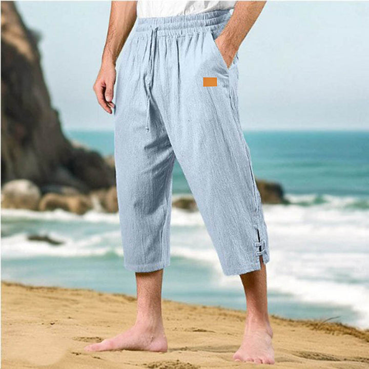 Men's leisure pants made of breathable cotton with adjustable drawstring Lisslune