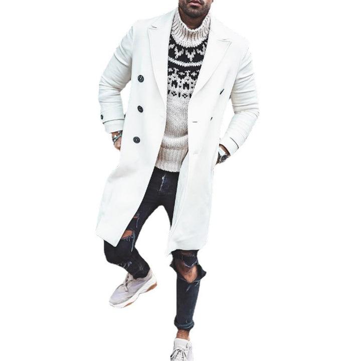 Men's elegant long-cut coat with double button row Lisslune