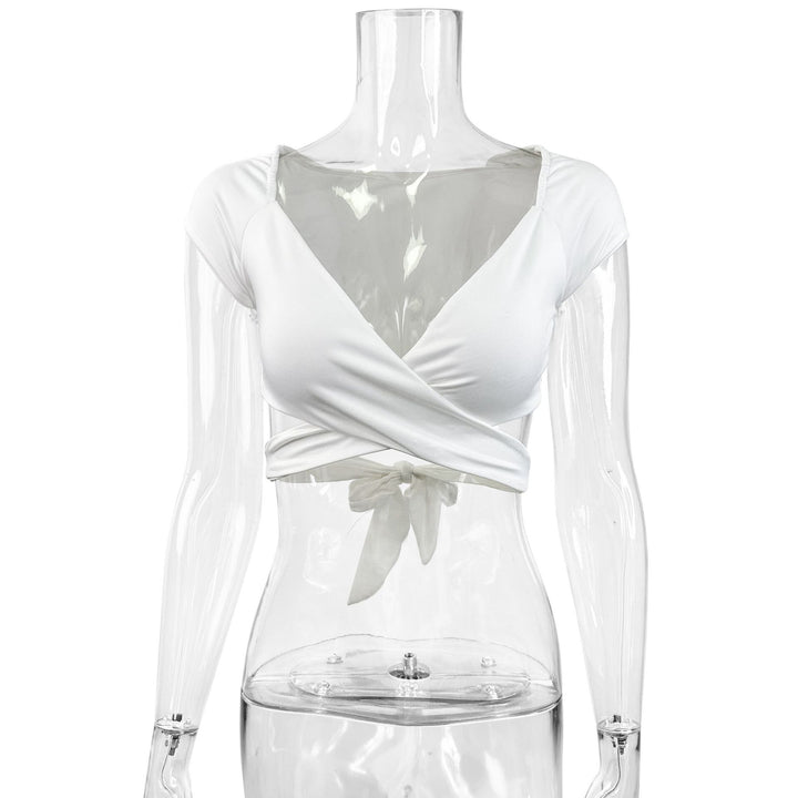 Damen Crop-Top mit elegantem Wickeldesign Lisslune