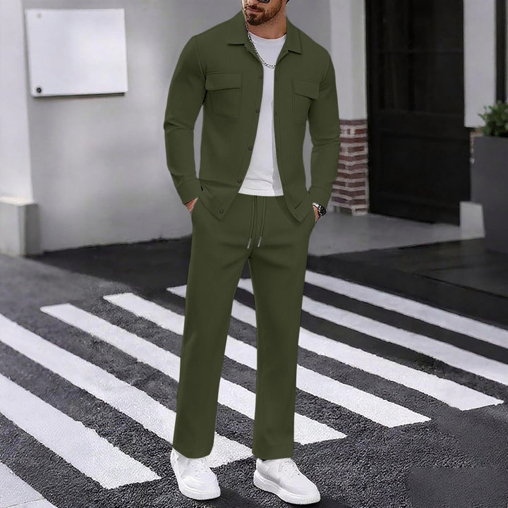 Men's casual tracksuit with textured top and elastic waistband Lisslune