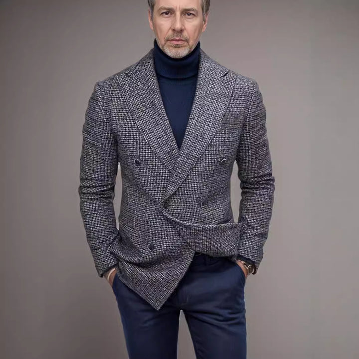 Men's double-breasted blazer made of high-quality fabric with modern details Lisslune