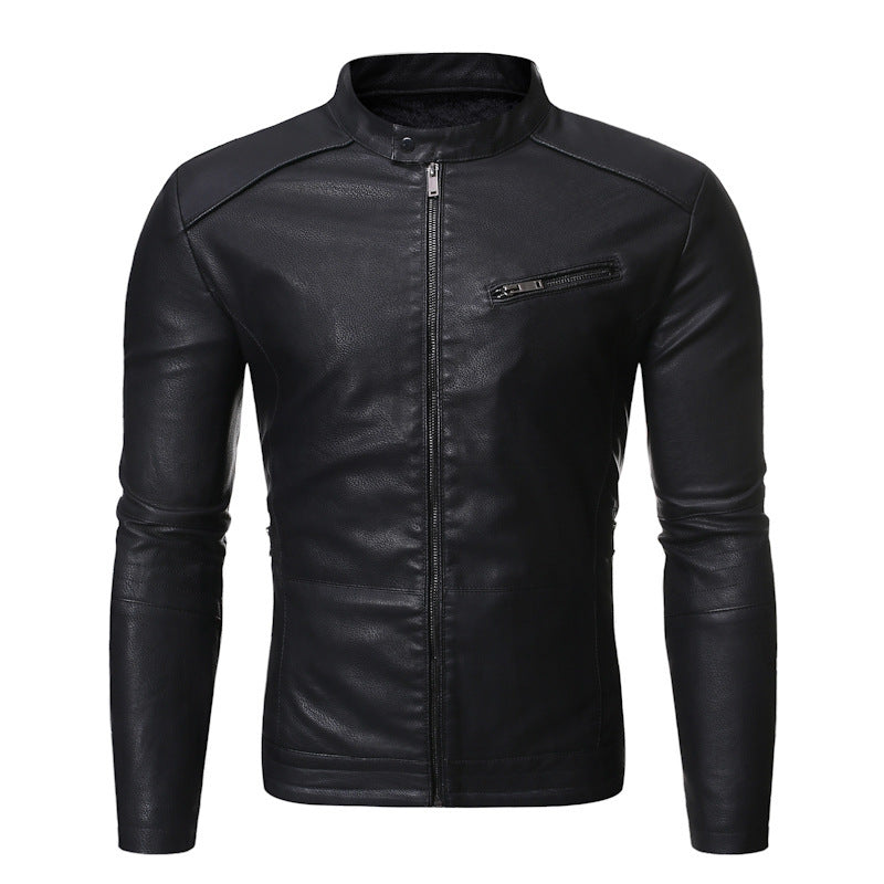 Men's elegant motorcycle jacket with modern stand-up collar Lisslune