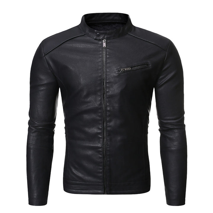 Men's elegant motorcycle jacket with modern stand-up collar Lisslune