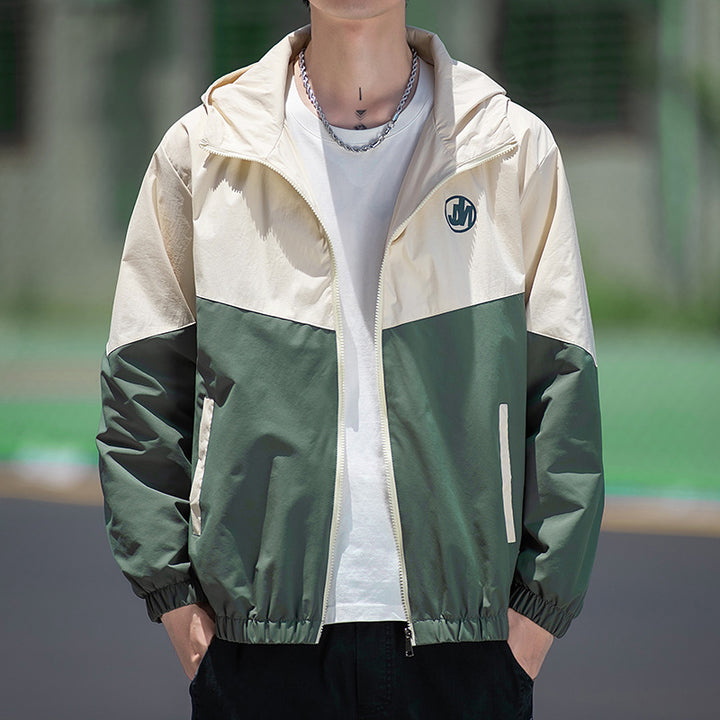 Men's lightweight transitional jacket with hood and elastic cuffs Lisslune
