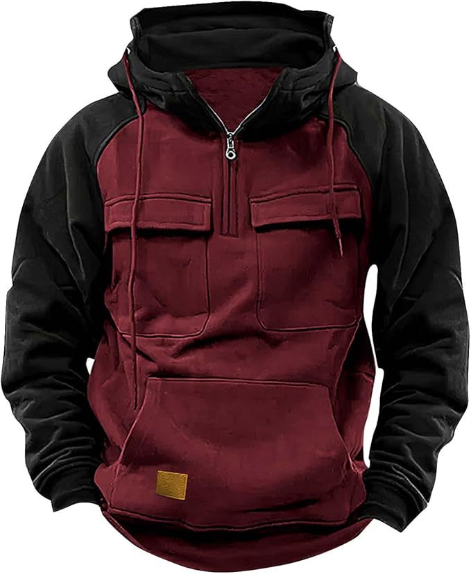 Men's Sporty Cotton Hoodie with Hood and Practical Pockets Lisslune