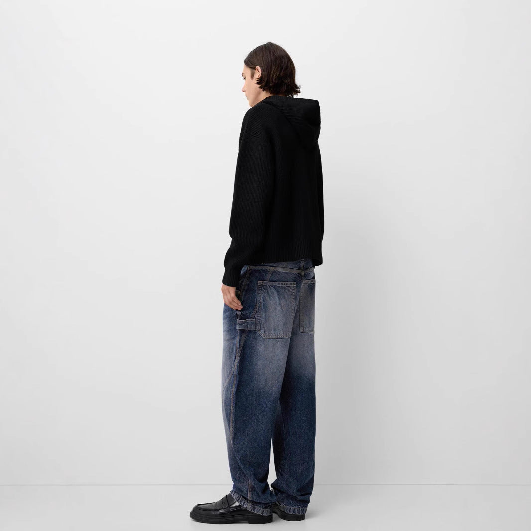 Ladies casual hoodie jacket with textured knit and full zip Lisslune