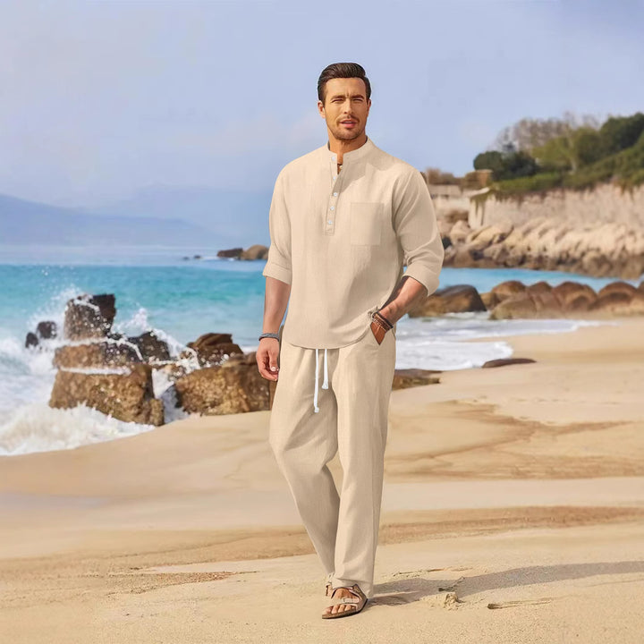 Men's Light Summer Linen Pants with Matching Top Lisslune