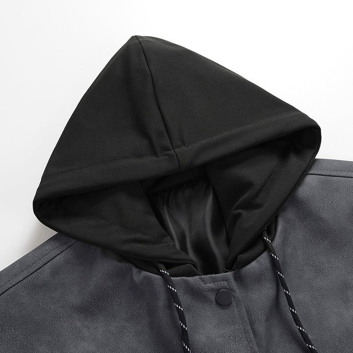 Men's stylish transitional jacket with removable hood and sporty accents Lisslune